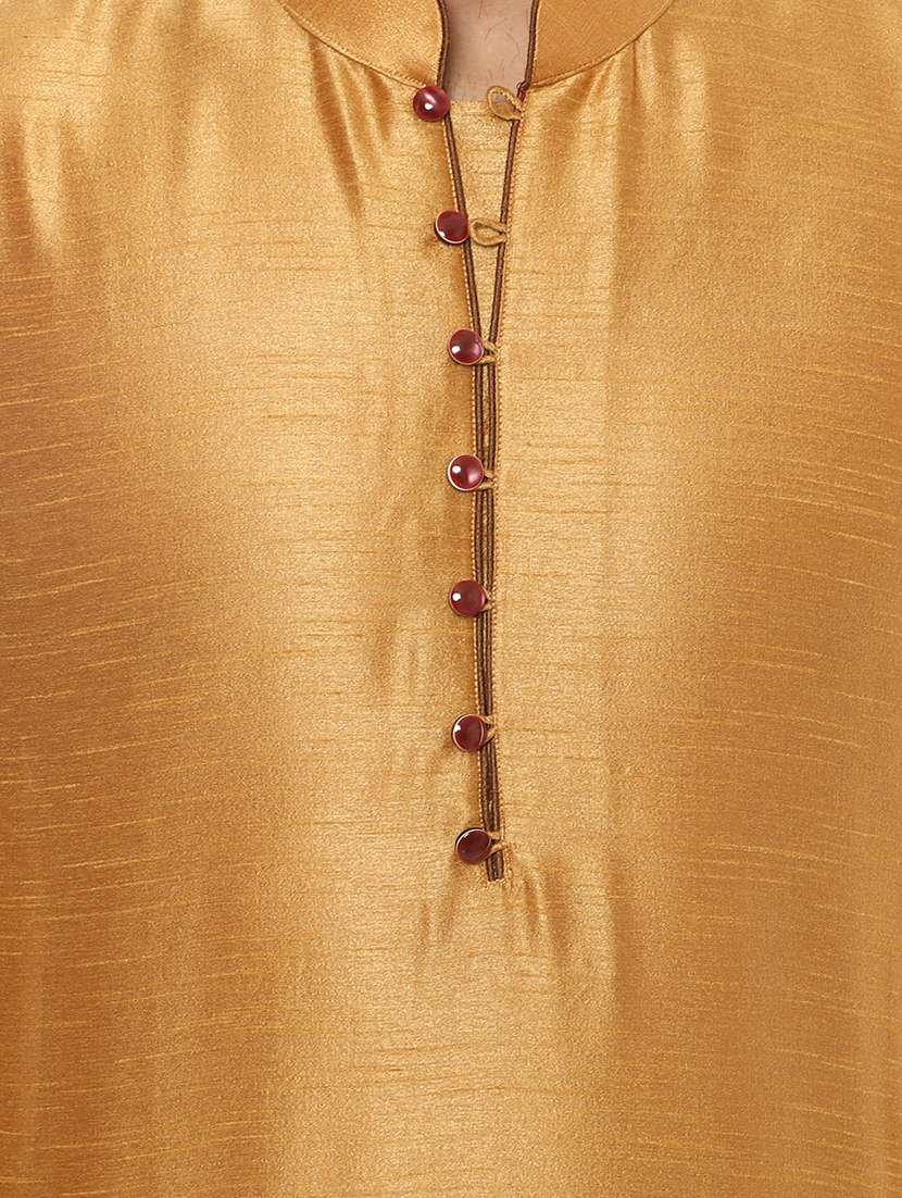 gold solid ethnic wear set  - 17585747 -  Standard Image - 3