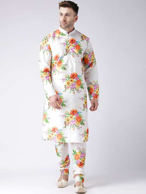 white floral ethnic wear set  - 17585771 -  Standard Image - 0