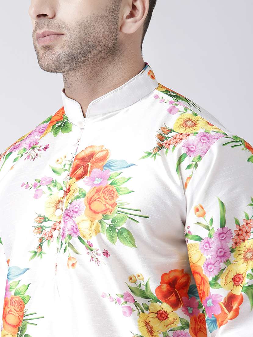 white floral ethnic wear set  - 17585771 -  Standard Image - 3