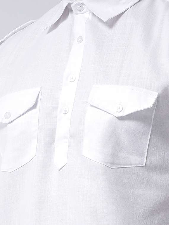 white solid pathani set - 17585778 - Standard Image - 3