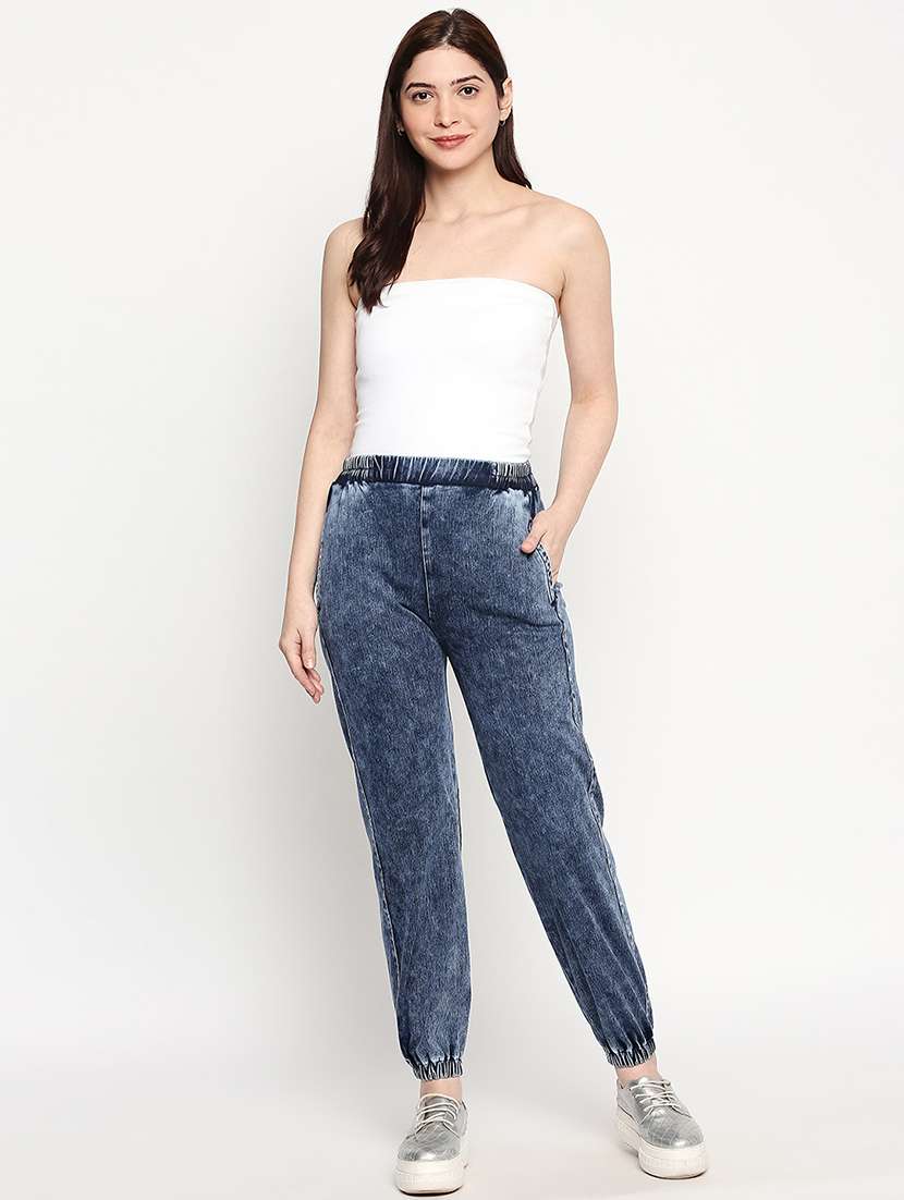 high rise washed joggers - 17586061 - Standard Image - 3
