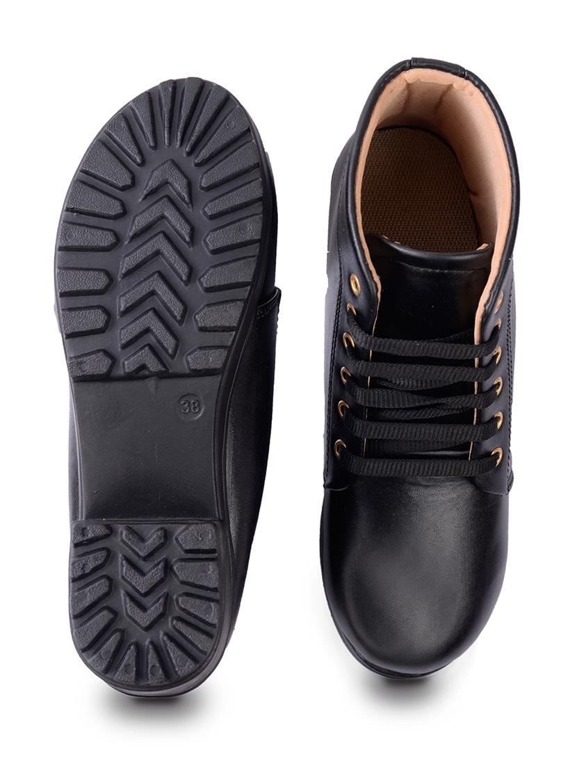 black ankle lace up boot - 17586605 - Standard Image - 3