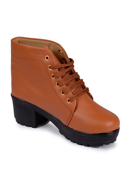 tan ankle lace up boot - 17586614 - Standard Image - 0