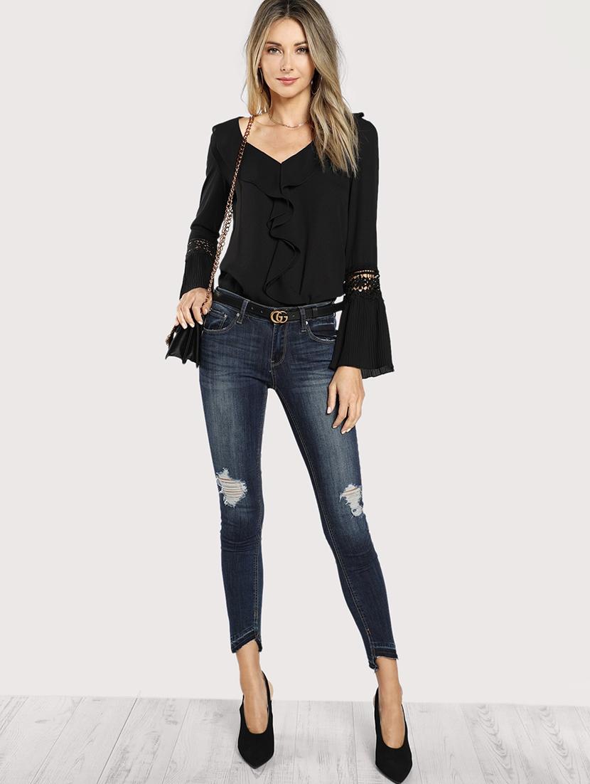 bell sleeved ruffle top - 17587285 - Standard Image - 3