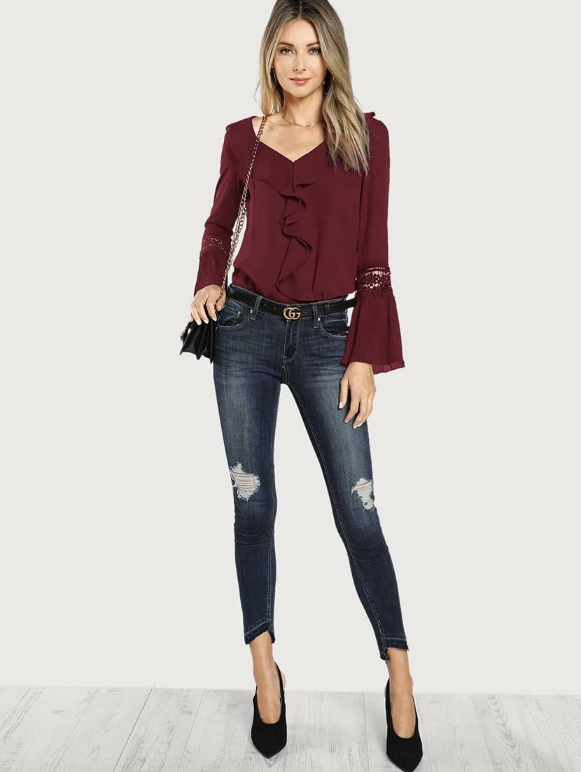 bell sleeved ruffle top - 17587286 - Standard Image - 3