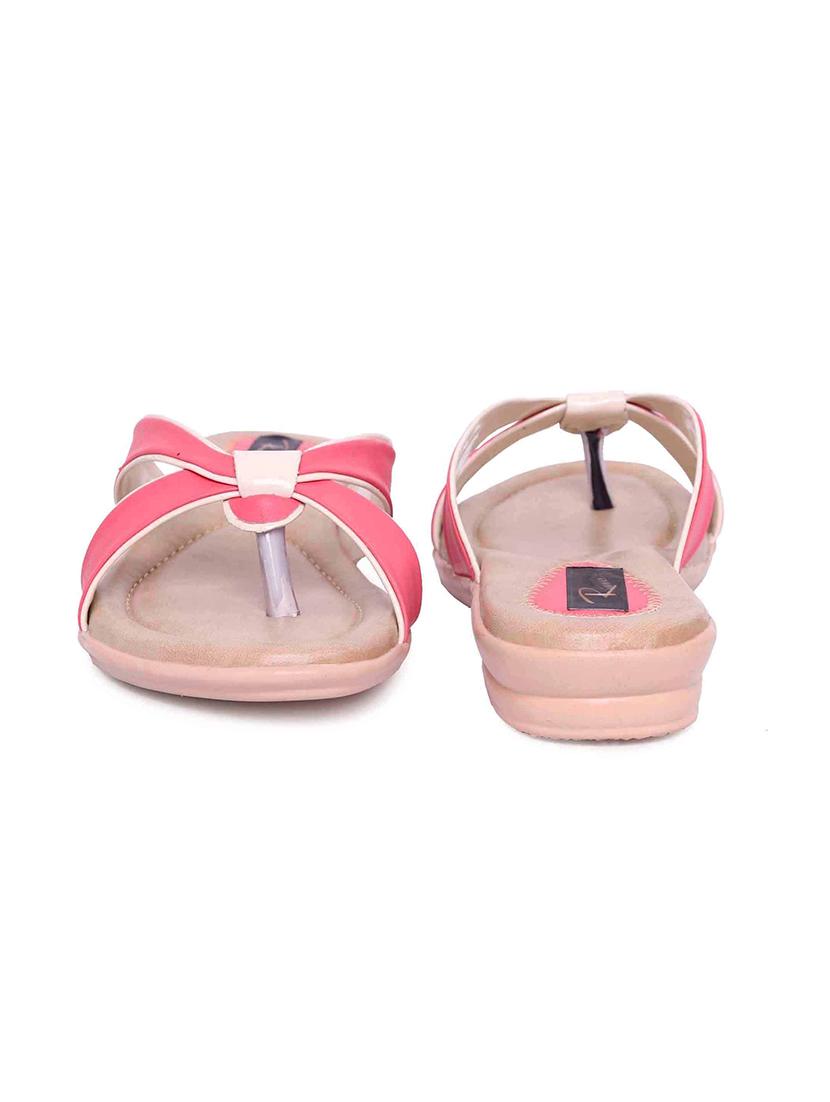 pink leatherette slip on sandals - 17587441 - Standard Image - 3
