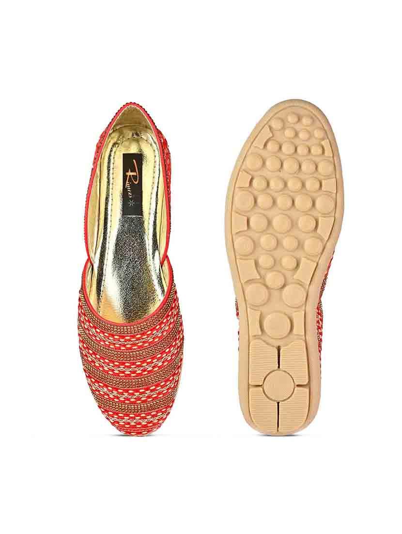 red synthetic slip on ballerina - 17587956 - Standard Image - 3