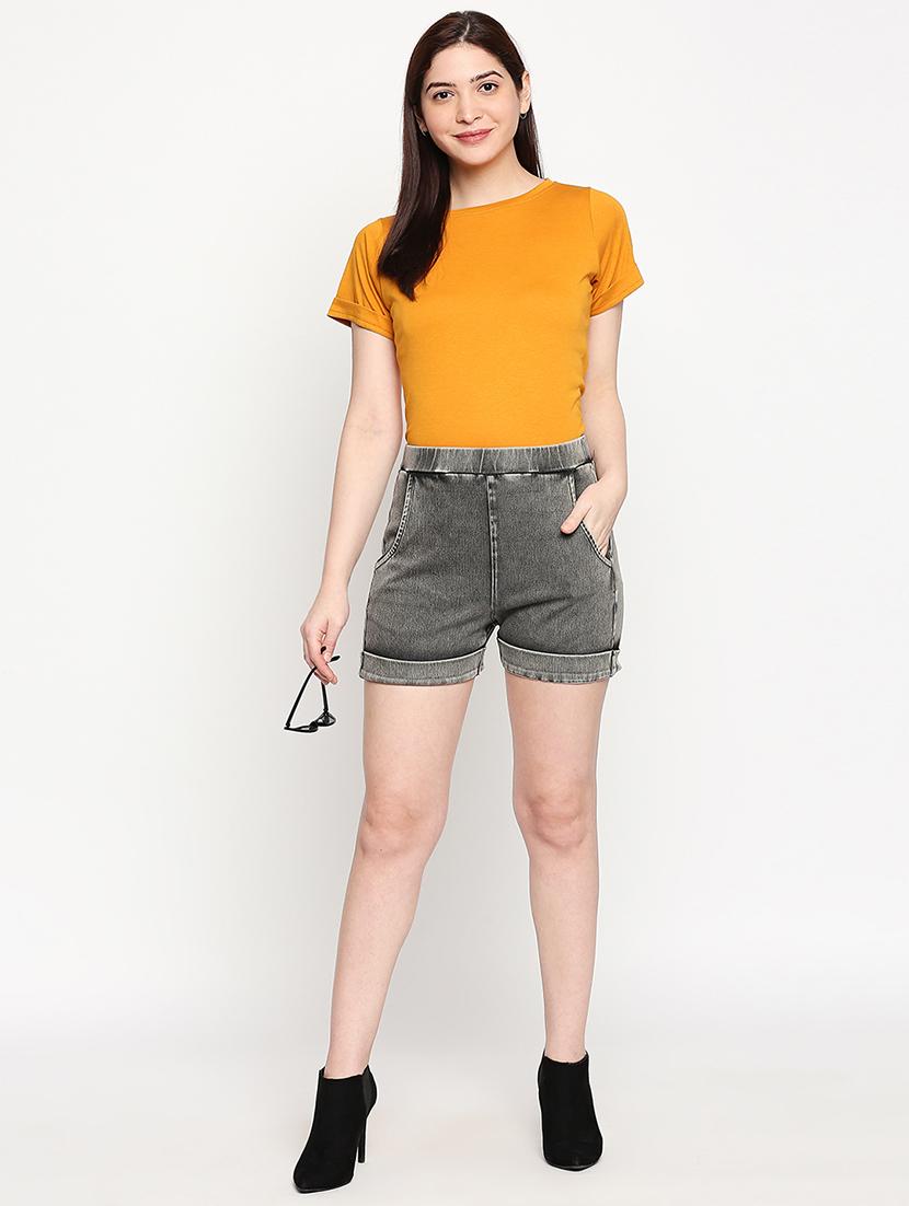 grey denim shorts - 17588280 - Standard Image - 3