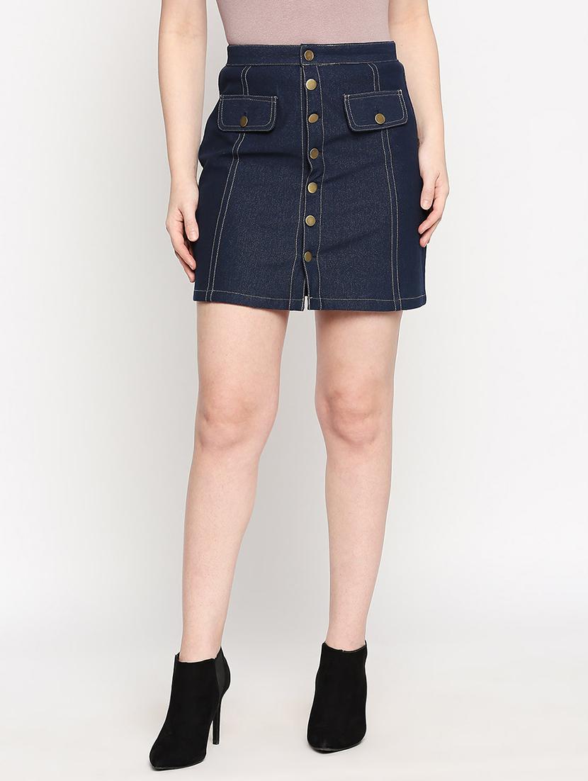 high rise denim skirt - 17588286 - Zoom Image - 0