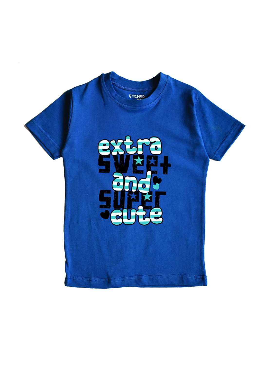 blue graphic  t-shirt