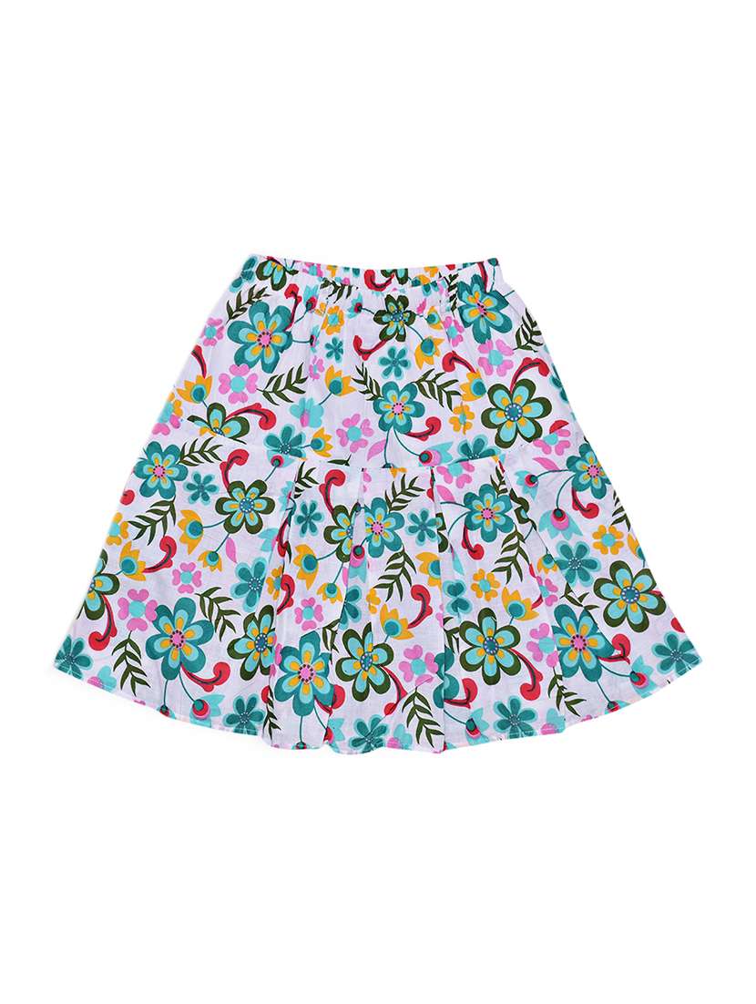 multi colored cotton flared skirt