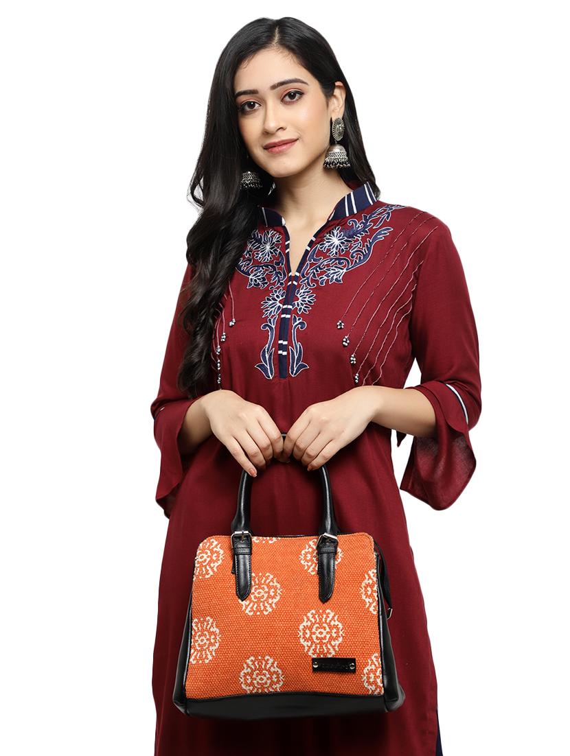 orange leatherette (pu) handbag - 17590372 - Standard Image - 5