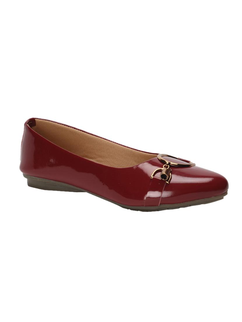 maroon patent leather slip on ballerina - 17590515 - Zoom Image - 0