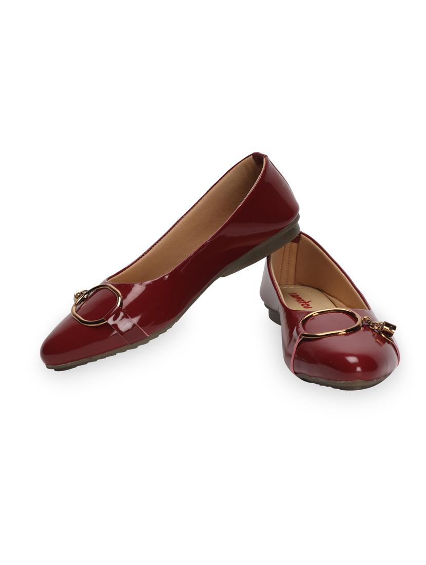 maroon patent leather slip on ballerina - 17590515 - Standard Image - 3