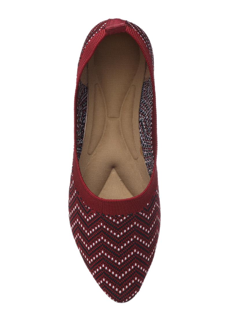 maroon fabric slip on ballerina - 17590524 - Standard Image - 3