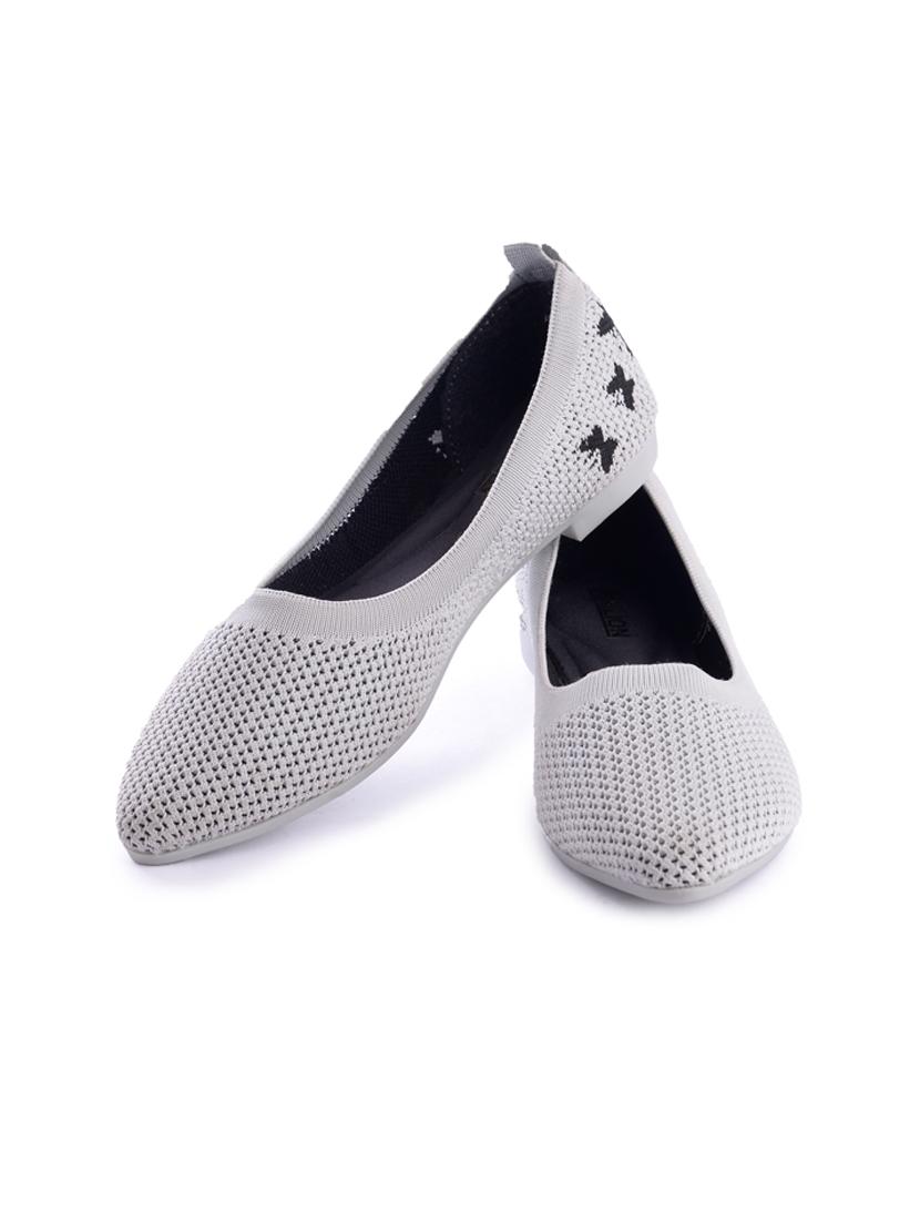 grey fabric slip on ballerina - 17590532 - Standard Image - 3