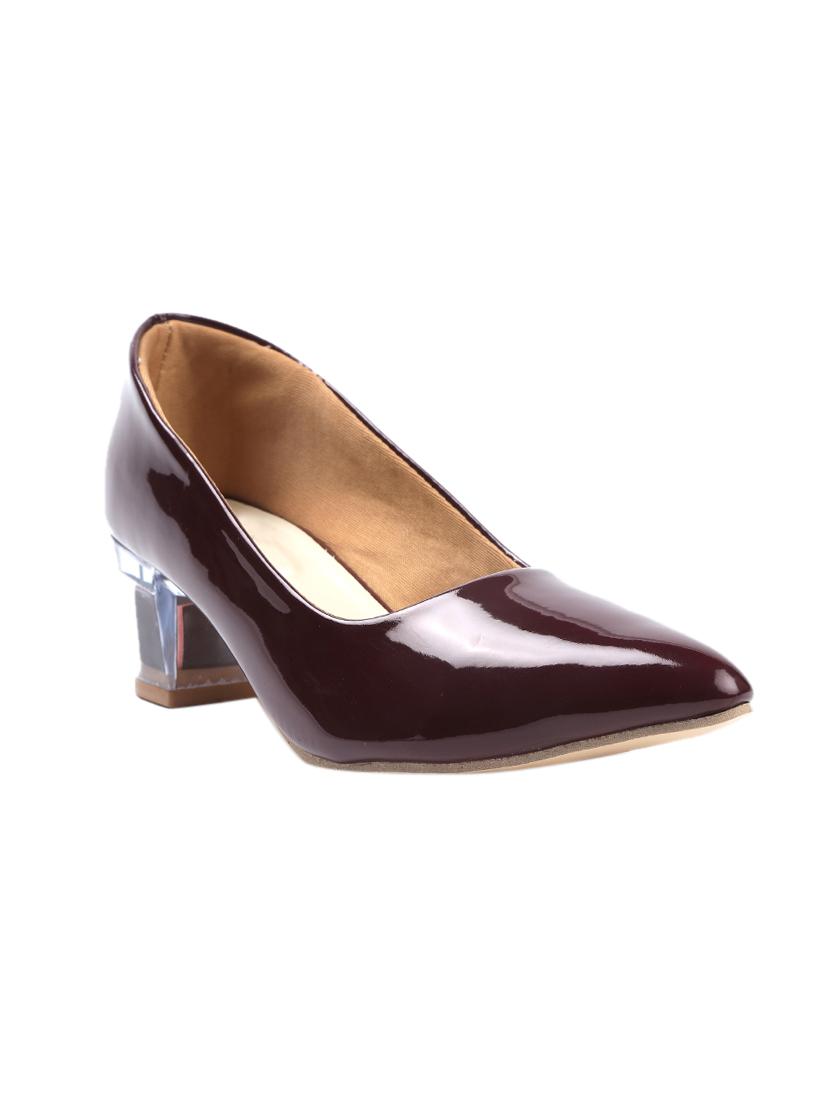 maroon synthetic slip on pumps - 17590548 - Zoom Image - 0