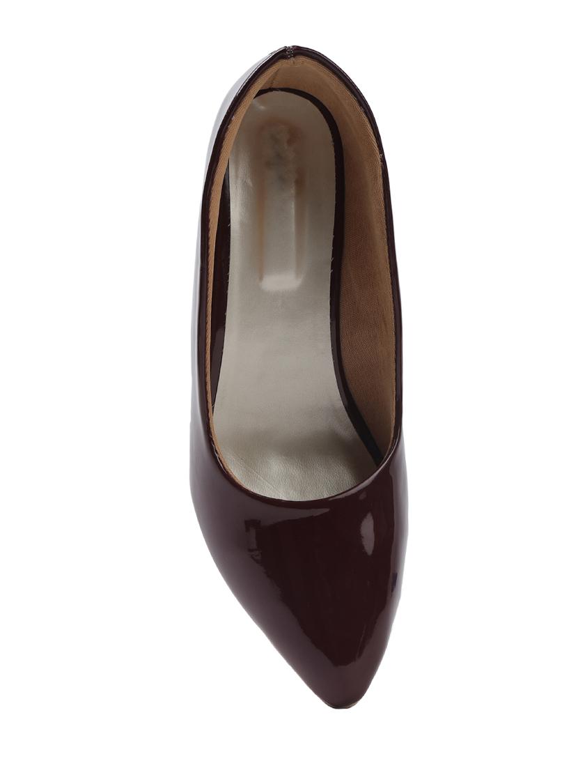 maroon synthetic slip on pumps - 17590548 - Standard Image - 3