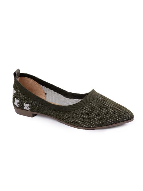 green fabric slip on ballerina - 17590632 -  Standard Image - 0