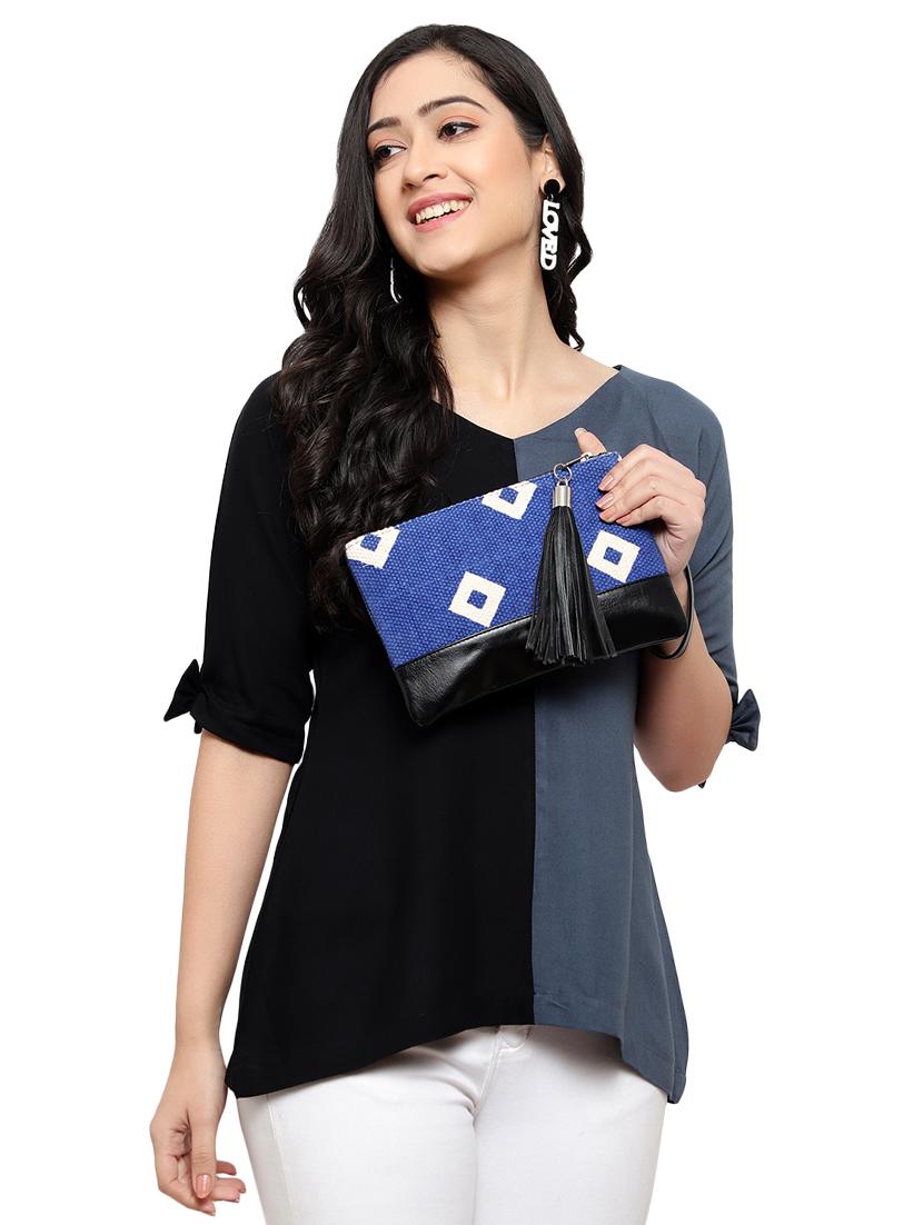 blue canvas regular clutch - 17590653 - Standard Image - 5