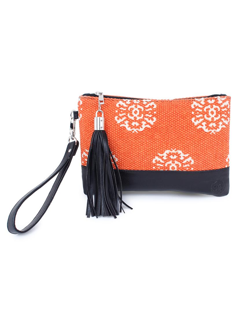 orange canvas regular clutch - 17590654 - Zoom Image - 0
