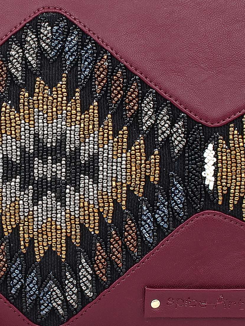 maroon leatherette (pu) regular clutch - 17590656 -  Standard Image - 3