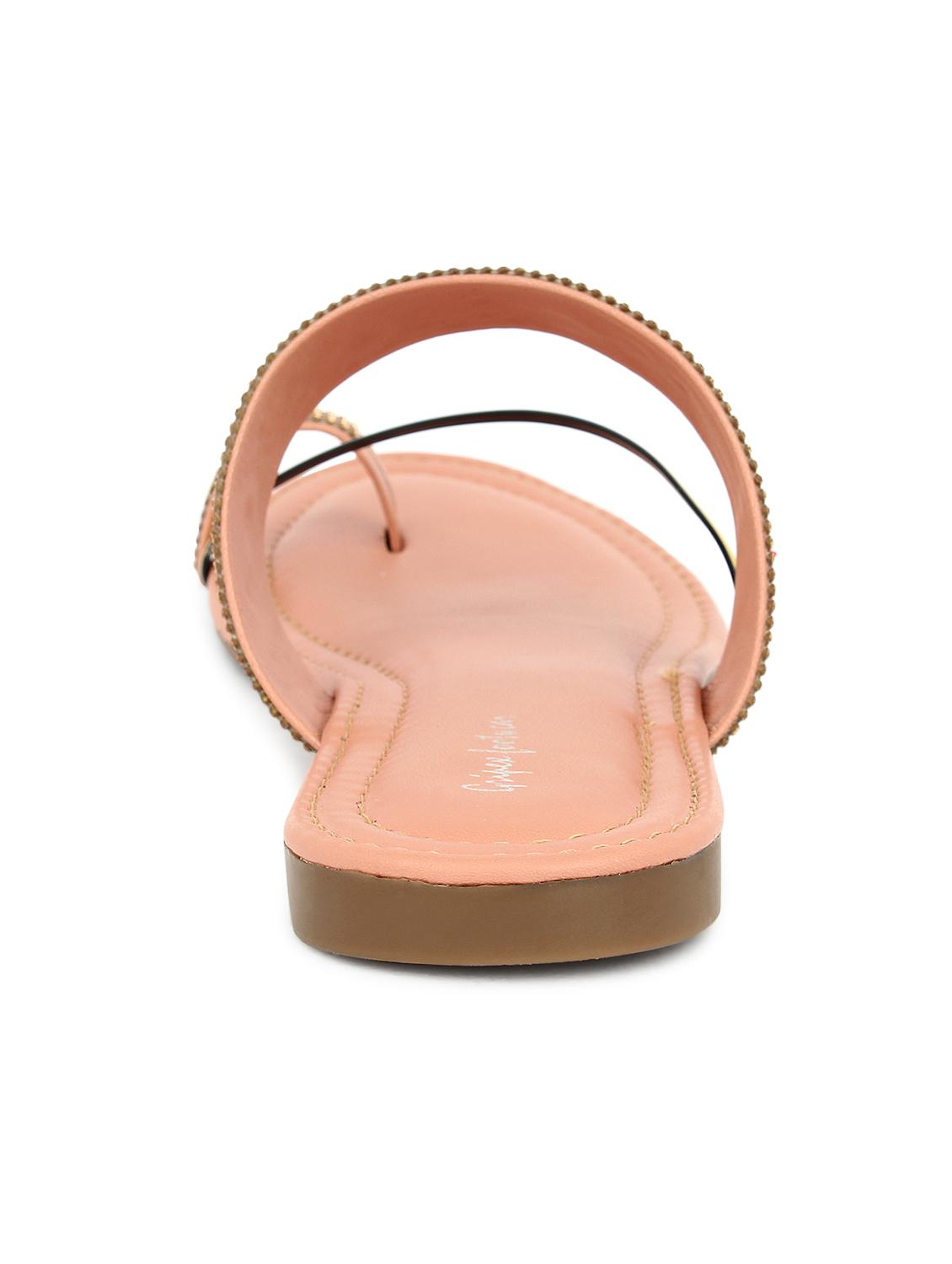 pink synthetic slip on kolhapuris - 17591884 - Standard Image - 3