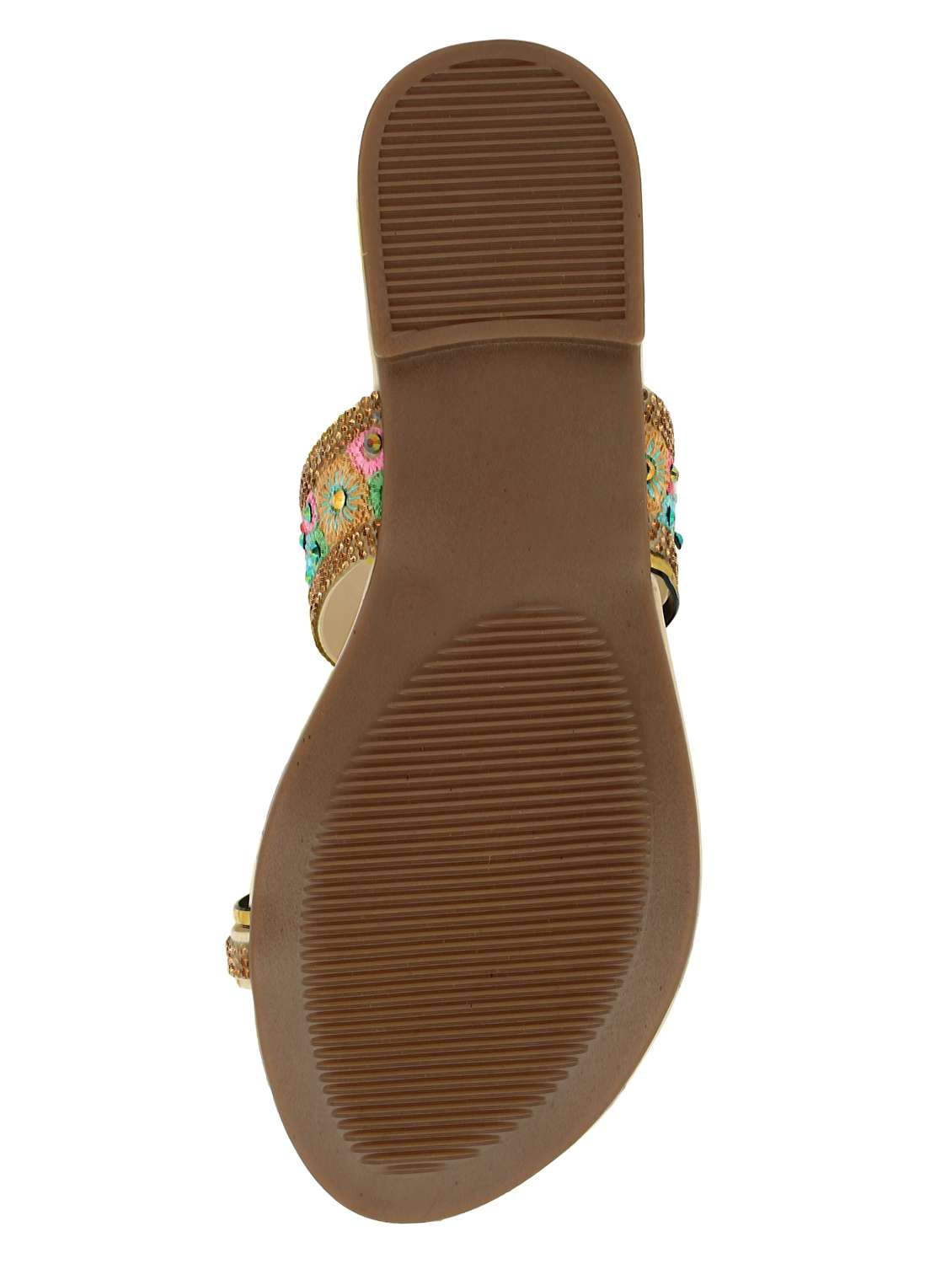 beige synthetic slip on kolhapuris - 17591885 -  Standard Image - 5