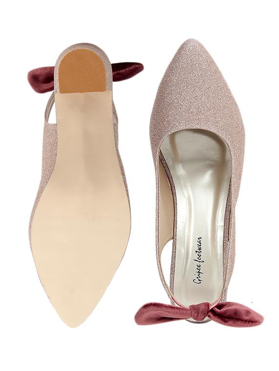 pink synthetic slip on pumps - 17591912 - Standard Image - 3
