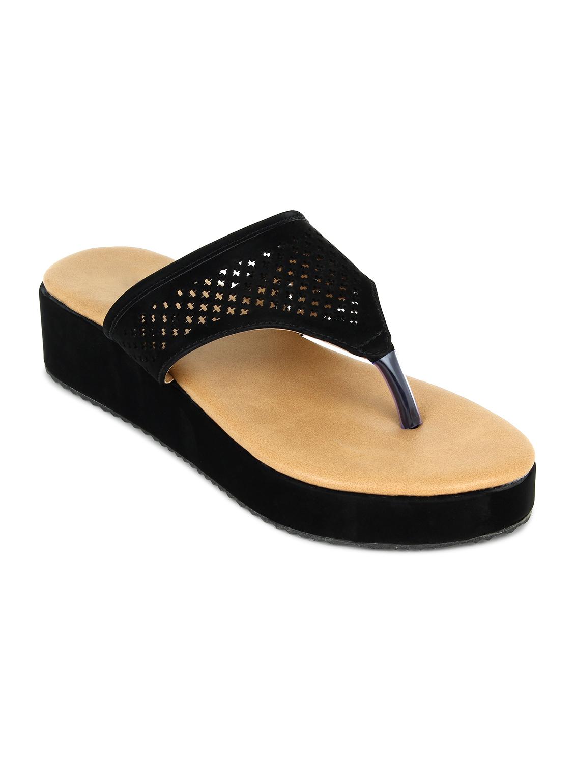 black synthetic tstrap sandals - 17592076 - Zoom Image - 0