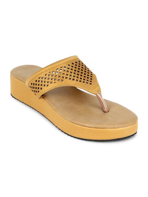 yellow synthetic tstrap sandals - 17592077 - Standard Image - 0