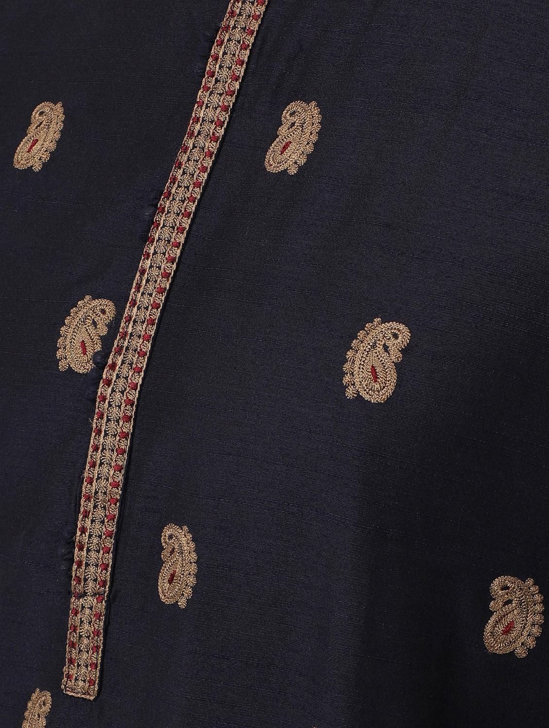 navy blue embroidered long kurta - 17592394 - Standard Image - 3
