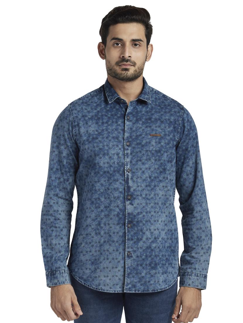 blue printed casual shirt - 17592434 - Zoom Image - 0