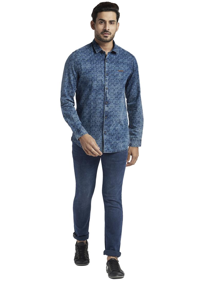 blue printed casual shirt - 17592434 - Standard Image - 3