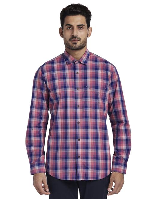 pink checkered casual shirt - 17592450 - Standard Image - 0