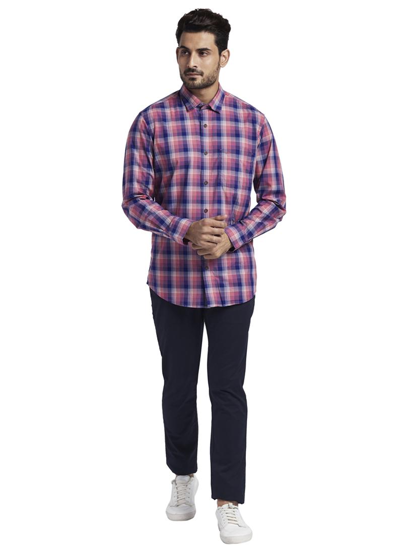 pink checkered casual shirt - 17592450 - Standard Image - 3