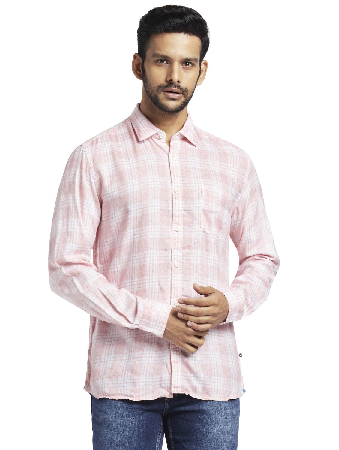 pink checkered casual shirt - 17592517 - Zoom Image - 0