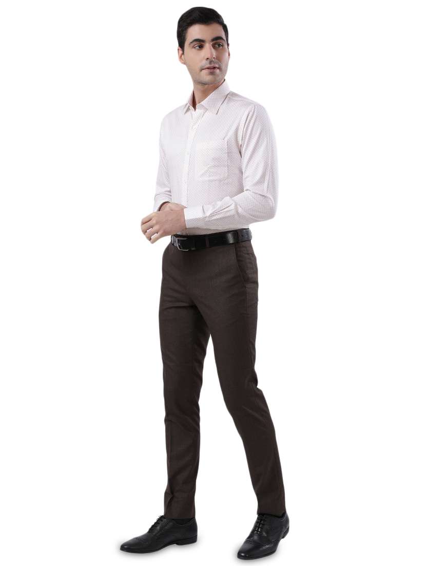 off white printed formal shirt - 17592567 -  Standard Image - 3