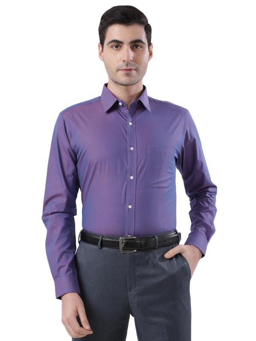 blue solid formal shirt - 17592570 -  Standard Image - 0