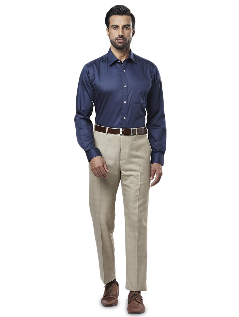 navy blue solid formal shirt - 17592577 - Standard Image - 3