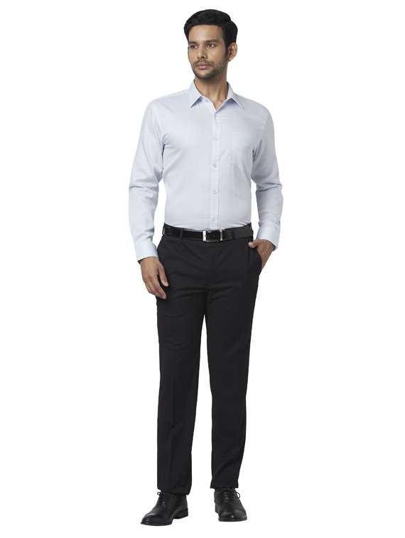 light blue solid formal shirt - 17592584 - Standard Image - 3