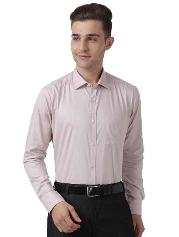beige solid formal shirt - 17592598 -  Zoom Image - 0