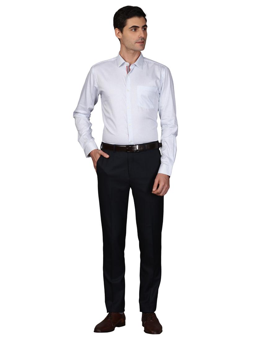 blue printed formal shirt - 17592622 - Standard Image - 3