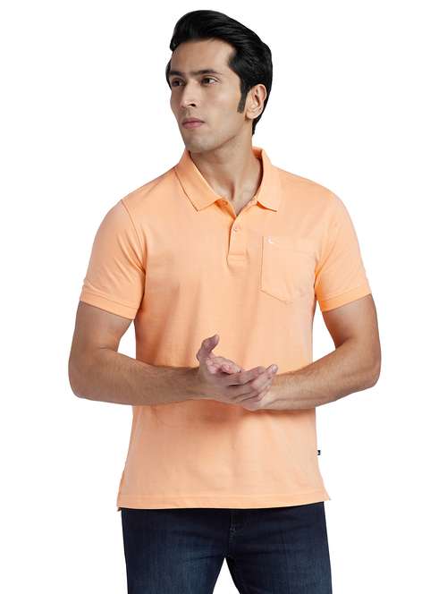 orange solid polo t-shirt - 17592652 - Standard Image - 0