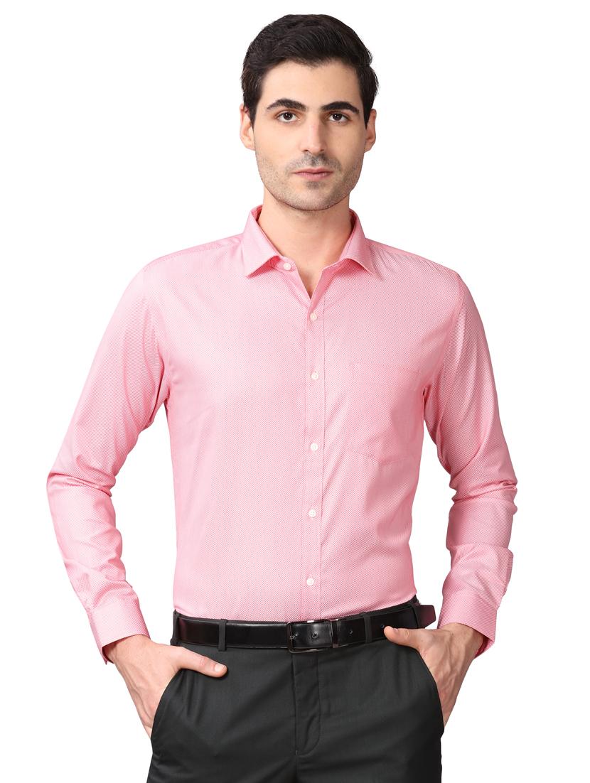 pink self design formal shirt - 17592689 -  Zoom Image - 0