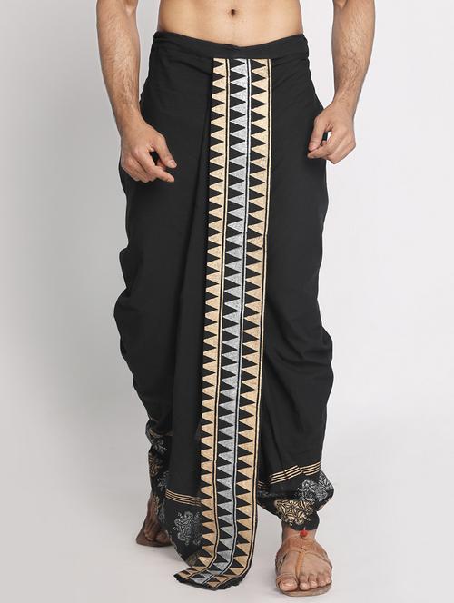 black cotton dhoti - 17592772 - Standard Image - 0