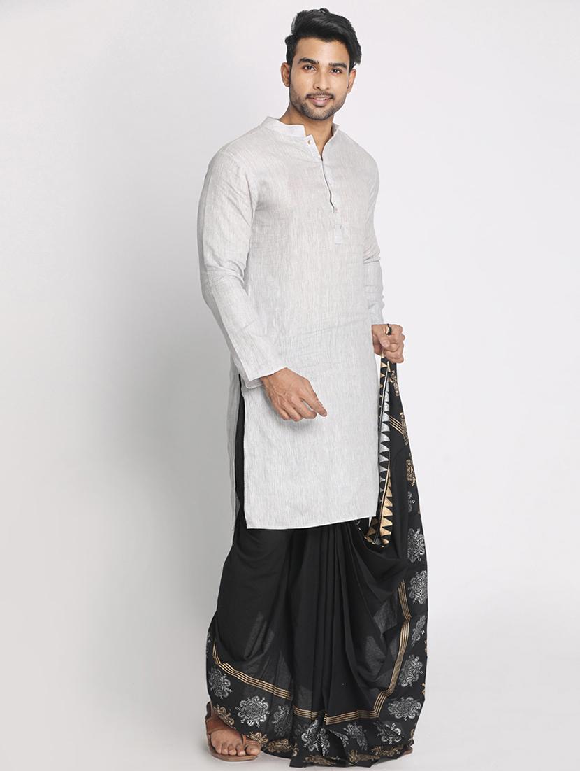 black cotton dhoti - 17592772 - Standard Image - 3