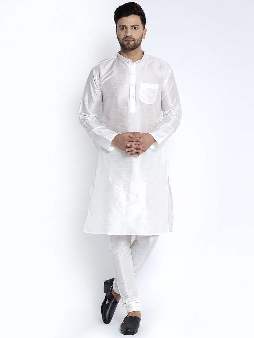 white self design sherwani ethnic wear set - 17594242 - Standard Image - 3