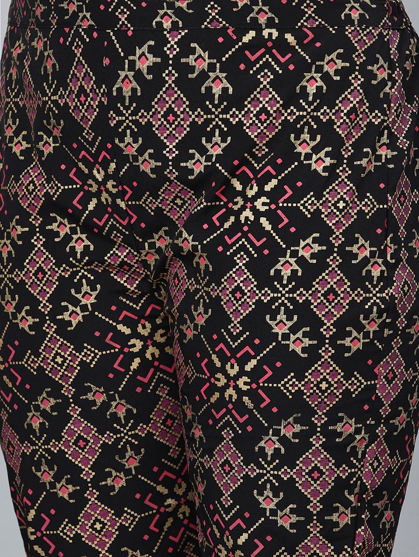 black crepe kurta pant set - 17594646 - Standard Image - 5