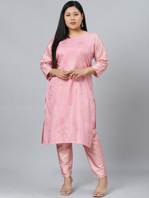 pink art silk kurta pant  set - 17594653 -  Standard Image - 0